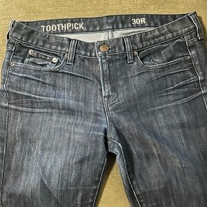 J. Crew Toothpick Skinny Jeans in Dark Blue